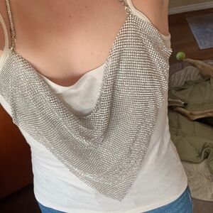 Silver Chainmail Halter Top